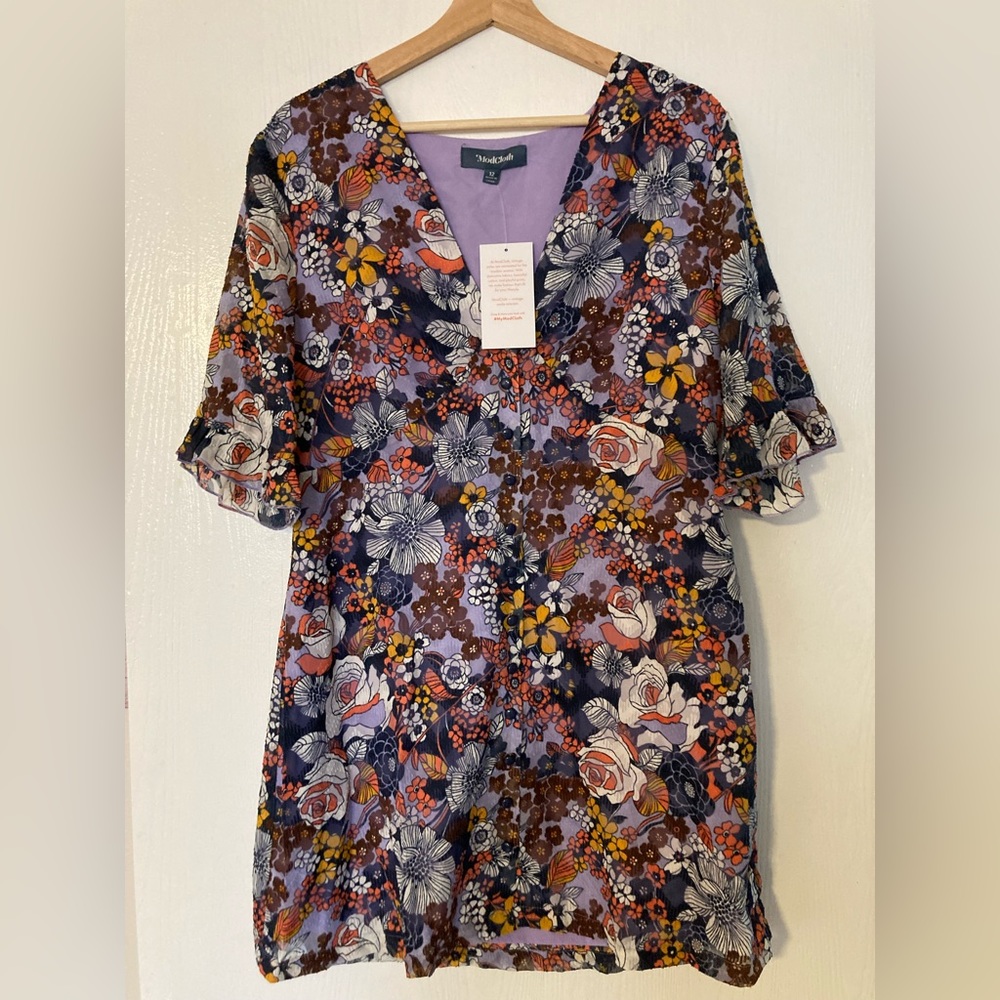 Vintage floral mini dress brand new with tags size large from ModCloth